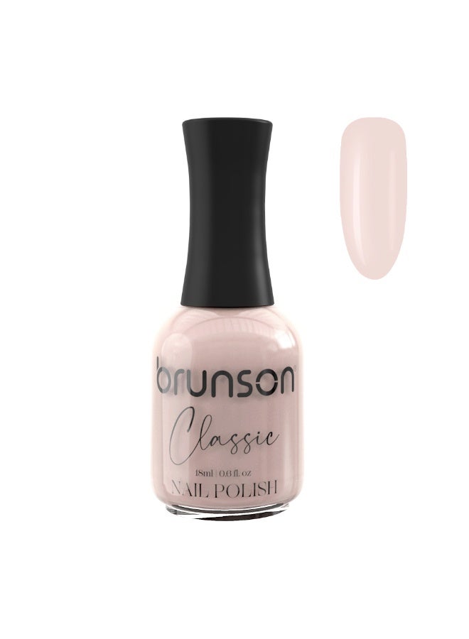 Brunson Classic Nail Polish 18ml Fast Dry Nail Lacquer Nail Harderner Normal Polish Glossy Gel Effect Quick Air Dry Long-Lasting Natural Nail Enamel Salon Quality Manicure Pedicure Regular Polish - Image 1